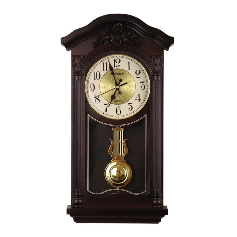 Chinese Large 3D Wall Clock Vintage Living Room European Pendulum Clock Wall Luxury Antique Retro Pendule Mural Loft Decor SC322