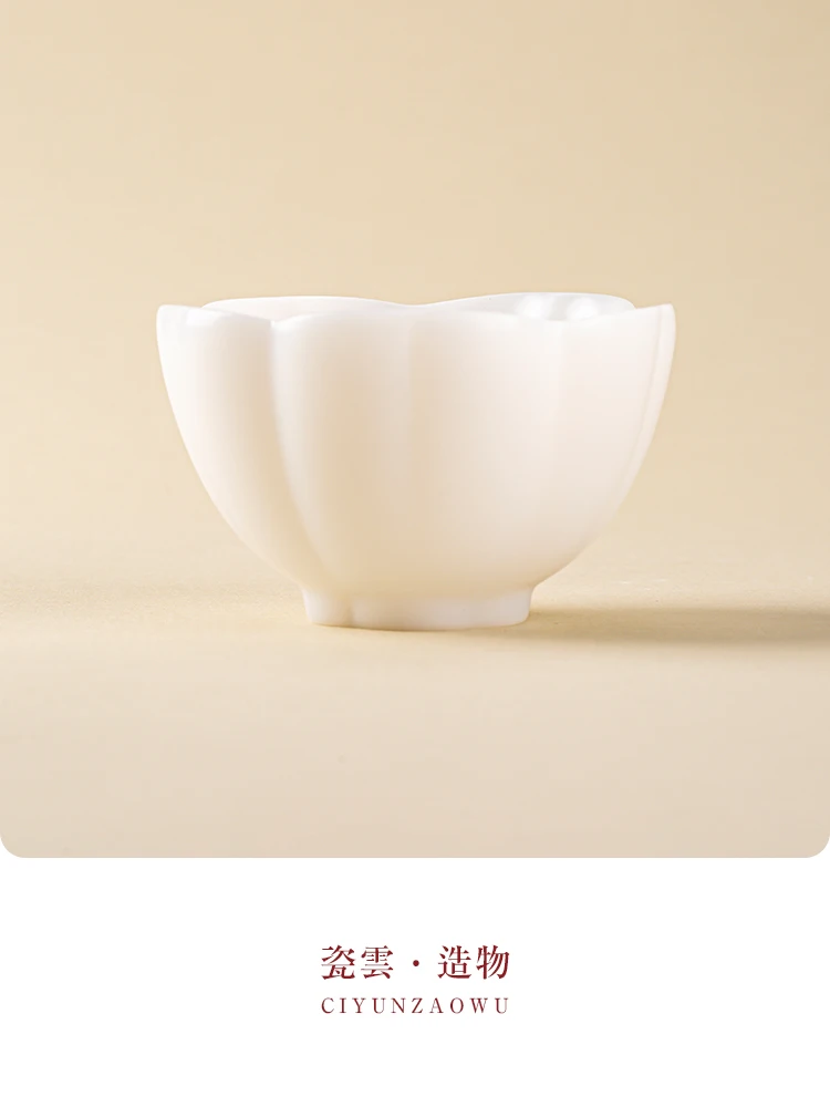 

High Quality Good-looking Teacup for Women Personal Dedicated Cup Single Ceramic Ice Jade High-End Handmade Tea Bowl Gift
