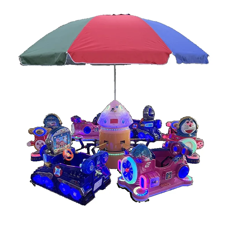 Customizable colors and styles: Attractive mini carousel for children aged 1-7 (6/8/10/12 seats)
