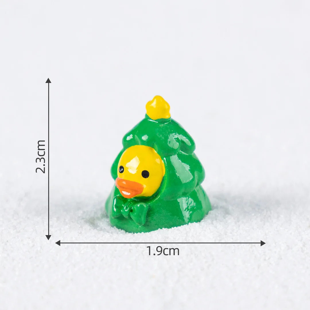 عيد الميلاد مصغرة زخرفة ملونة ليتل الأصفر بطة تمثال Diy حديقة دمية مصغرة المشهد الصغير ملحق لوعاء #4