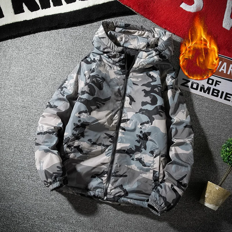 2025 الخريف الشتاء الرجال سترة رشاقته الرسم المطبوعة الذكور ملابس خارجية سحاب أكمام طويلة مقنعين فضفاضة في الهواء الطلق رجل أسفل معطف