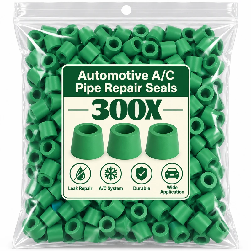 Green Air Conditioning 50-200pcs 1/4'' Charging Hose 1/4'' Valve Gasket Manifold Repair Seal Kit Replacement Car Accessories