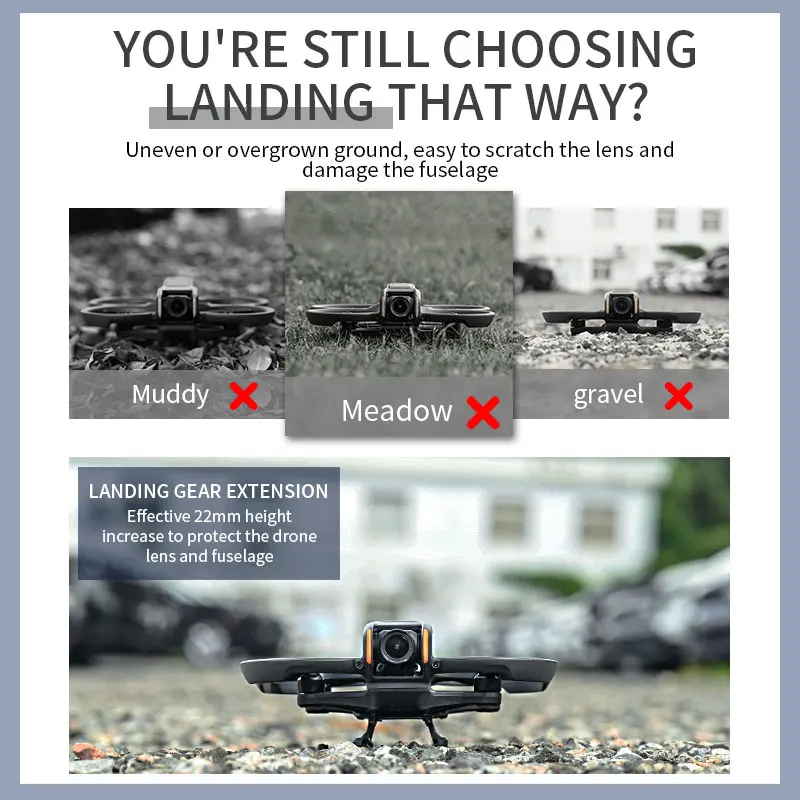 STARTRC 着陸装置折りたたみ式 DJI アバタ 2 拡張着陸スキッド折りたたみ延長脚を高めるドローンプロテクターアクセサリー