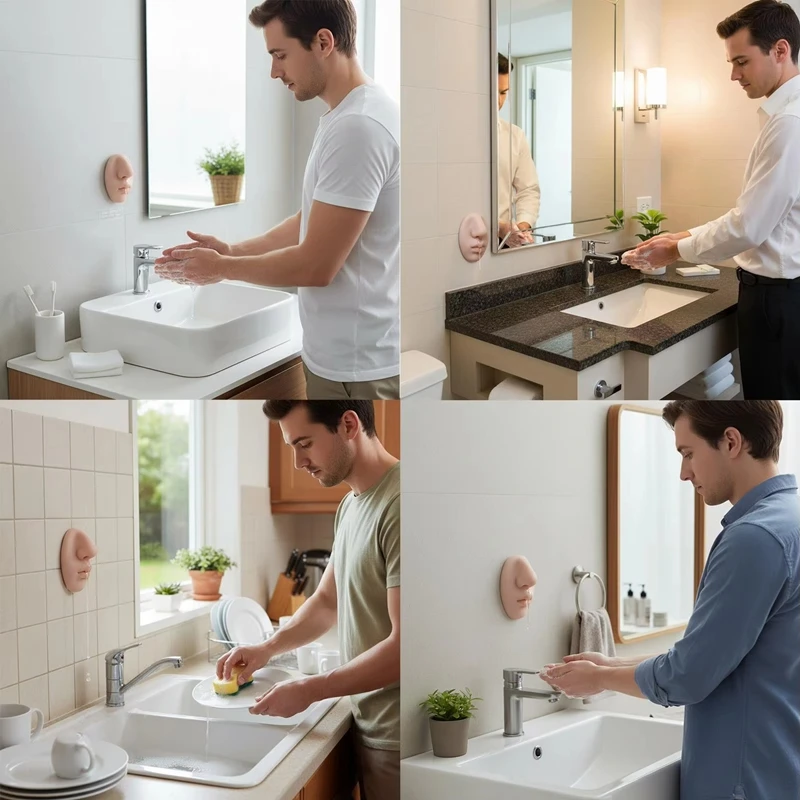 Soap Dispenser Silicone Funny Nose Shape Holder Hand Soap Dispenser for Bathroom Wall Decor for Home Decor Kitchen Countertop