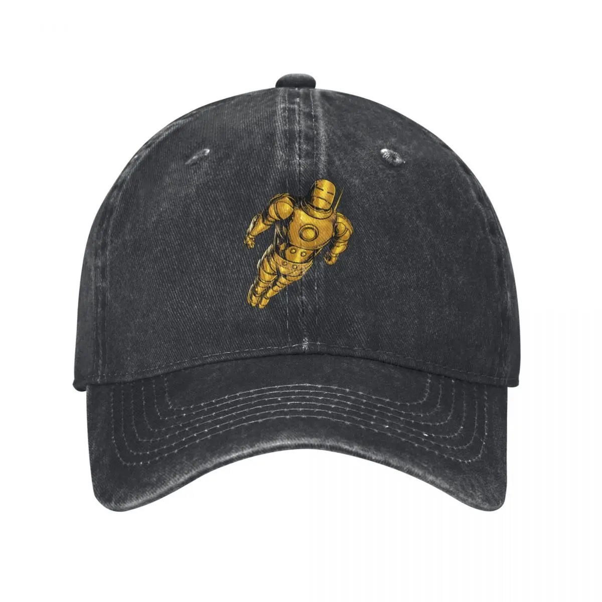 Washed Men's Baseball Cap The First Generation Trucker Snapback Caps Dad Hat Marvel Iron Man Film Golf Hats