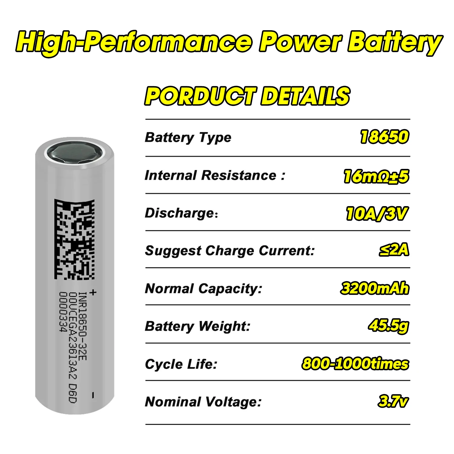 1-10 قطعة 2025 18650 بطارية 3200 مللي أمبير 3.7 فولت عالية التفريغ 3C أداة كهربائية 10A بطارية الطاقة بطارية قابلة للشحن عالية التفريغ #3