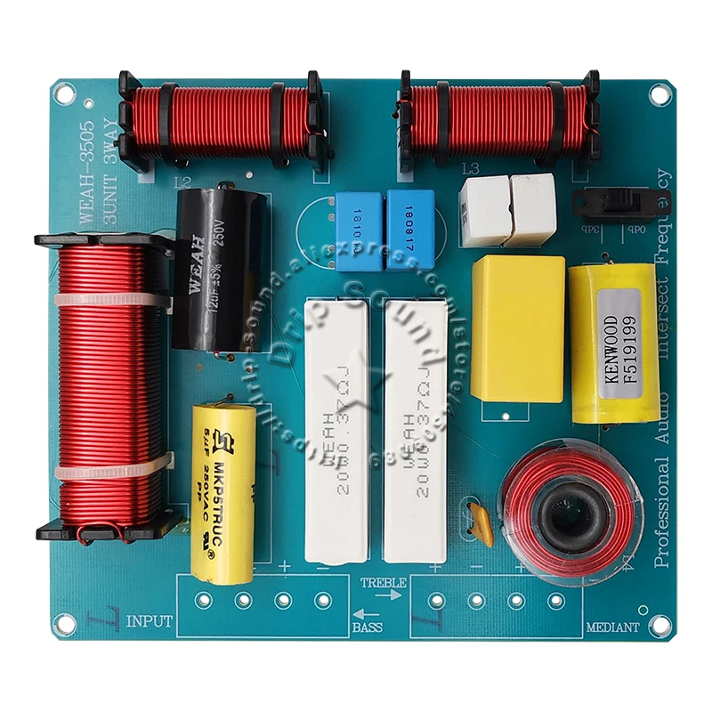 300W 3 Way 3 Unit Treble Medlant Bass Hi-Fi Audio Amplifier Speaker Frequency Divider Crossover Filters Circuit