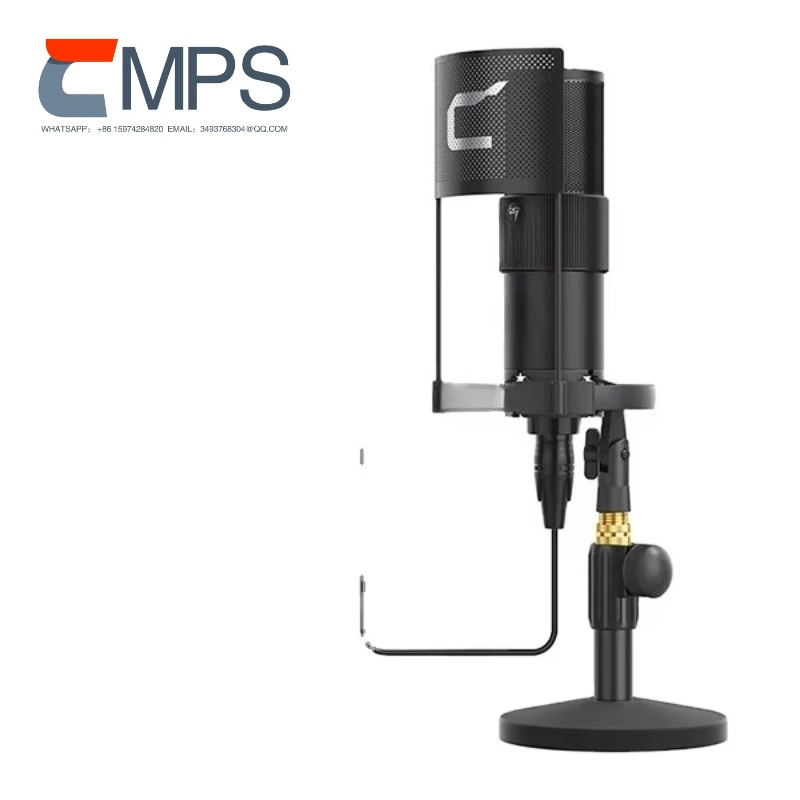 Podcast Equipment Audio Interface  With XLR Condenser Microphones for Live Stream External Sound Cards