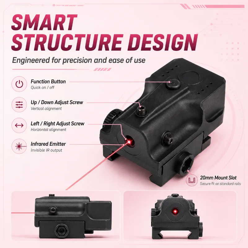 Adjustable Mini Under Mount Red Indicator Light Hobby Model Accessory for Custom Model Assembly