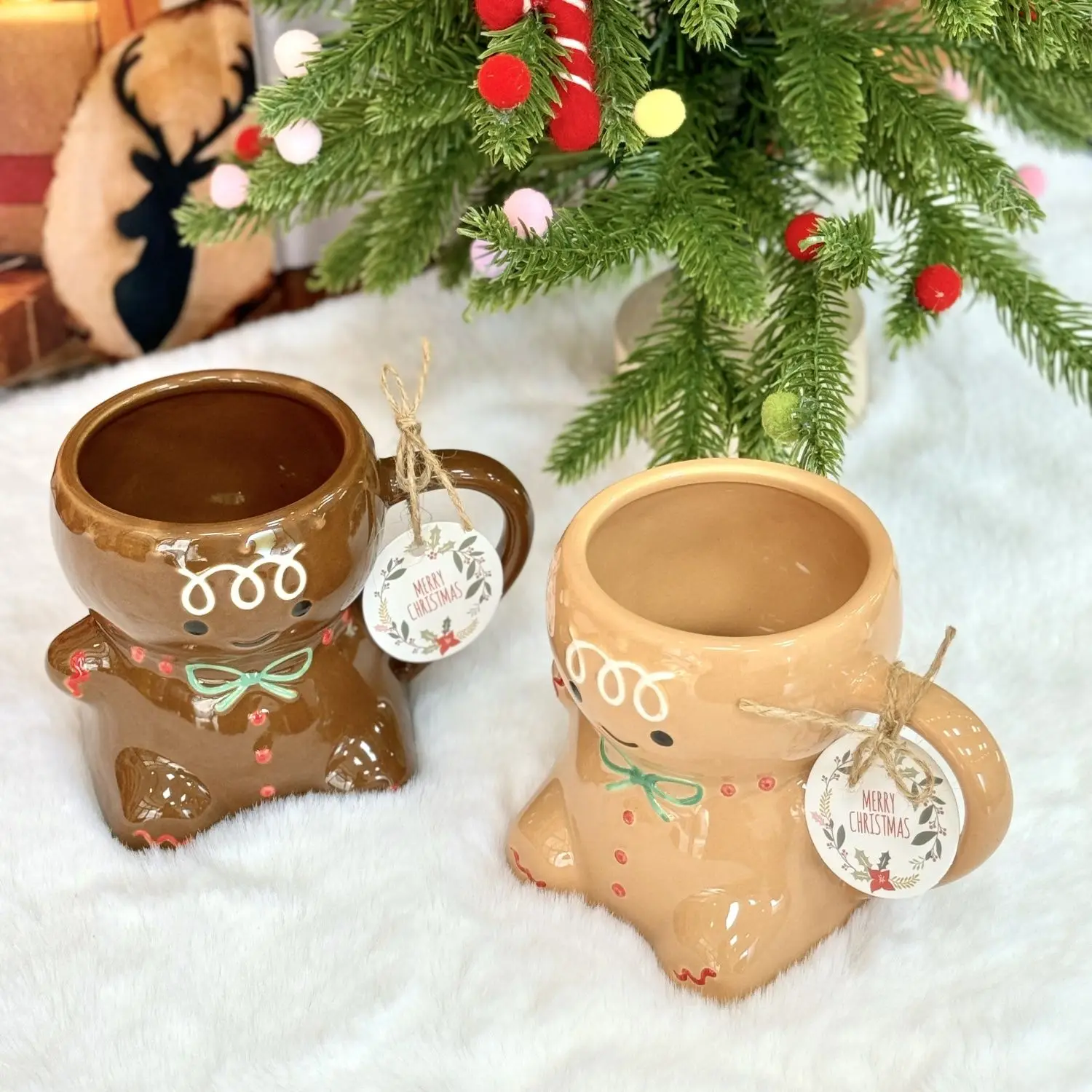 Taza de cerámica de hombre de jengibre, taza de café divertida y bonita de 380ML, tazas de agua, regalo de decoración navideña, artículos para beber inusuales