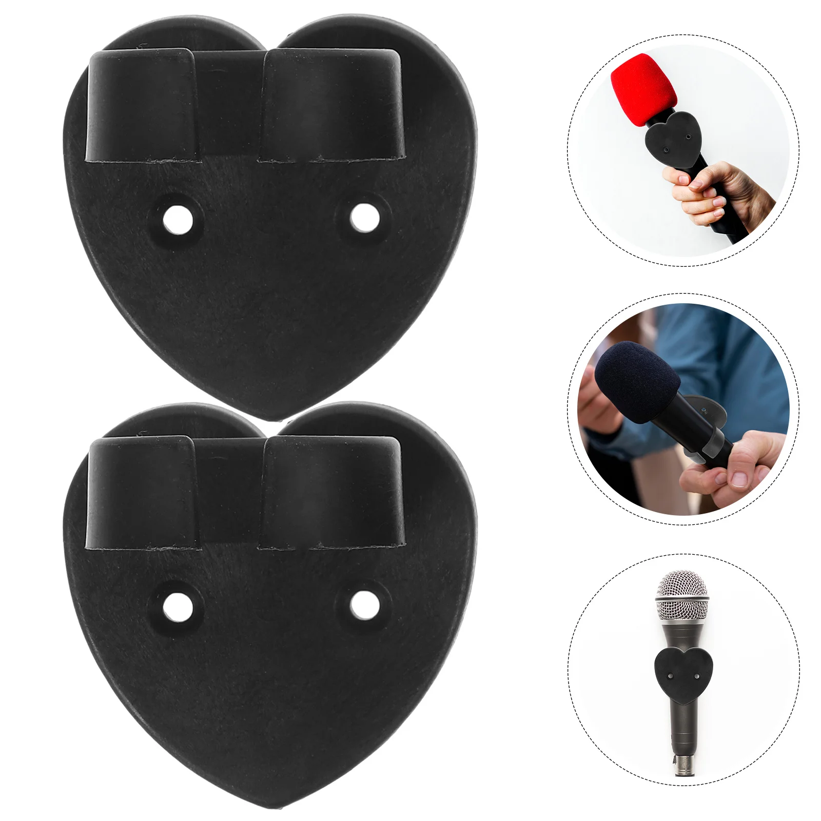 

3Pcs Heart Shaped Microphone Holder Easy Install Adhesive Mic Clip for Interview Recording Adhesive Microphone Clip