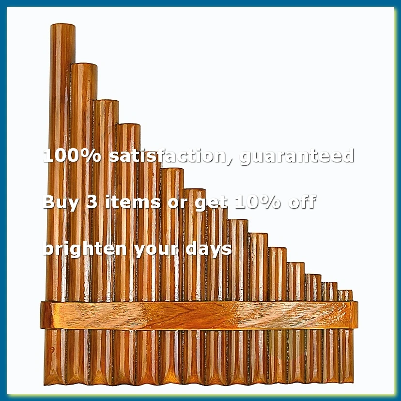 Natural Bamboo Pan Flute Wind Instrument Handmade 15 Tones in G Major Left Hand Model