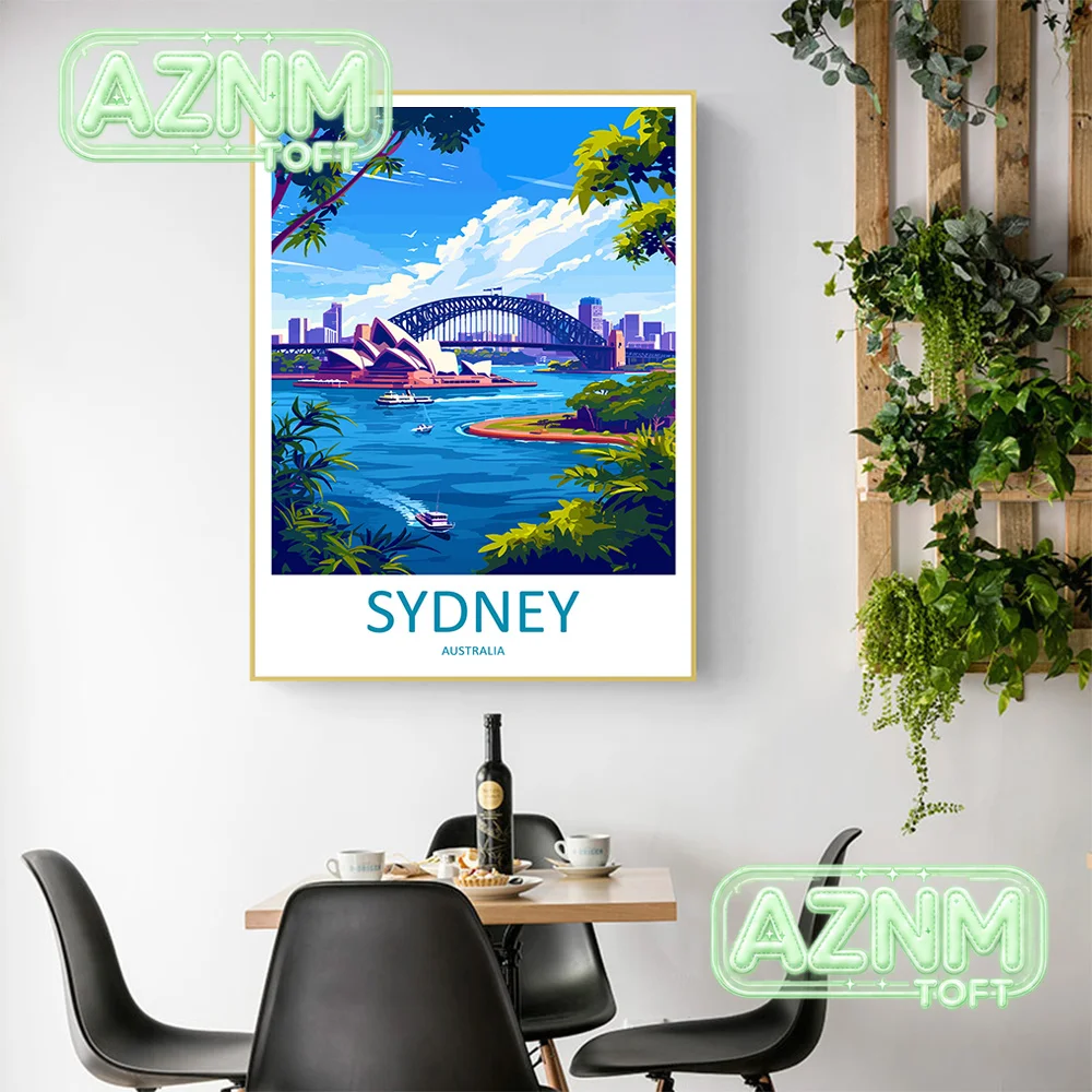 World Famous Tourist Attractions Art Posters Greece Bali Sorrento Landscape Canvas Painting Wall Decor For Living Room Bedroo