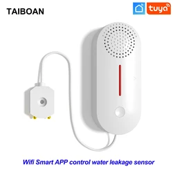 TAIBOAN Smart WiFi Water Leak Sensor Water Overflow Level Detector Security Sound Alarm System Flood Leakage Sensor APP Control