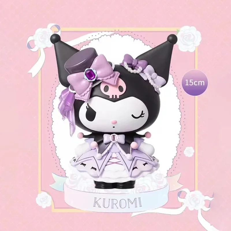 15cm My Melody Kuromi My Melody Animacja Model peryferyjny Śliczne ozdoby Materiał PVC Dekoracje na biurko Prezenty świąteczne Zabawki