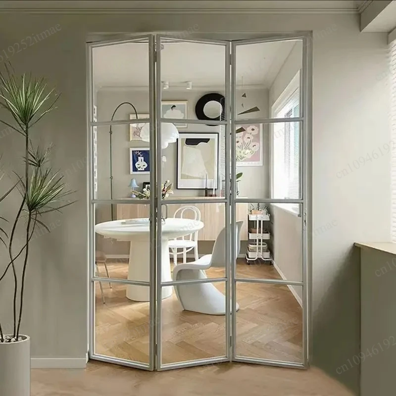 Ultra Narrow Design Retro Folding Sliding Door Home Indoor Access Door