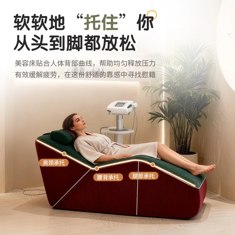 Compression foldable eyelash beauty bed, beauty sofa bed, facial management bed, integrated molded small apartment living room
