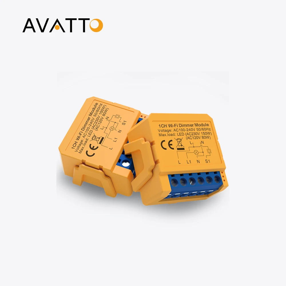 AVATTO Tuya Smart WiFi Dimmer Switch Module,1/2 Gang Dimmable Light Switch APP Remote Control Work With Alexa Google Home