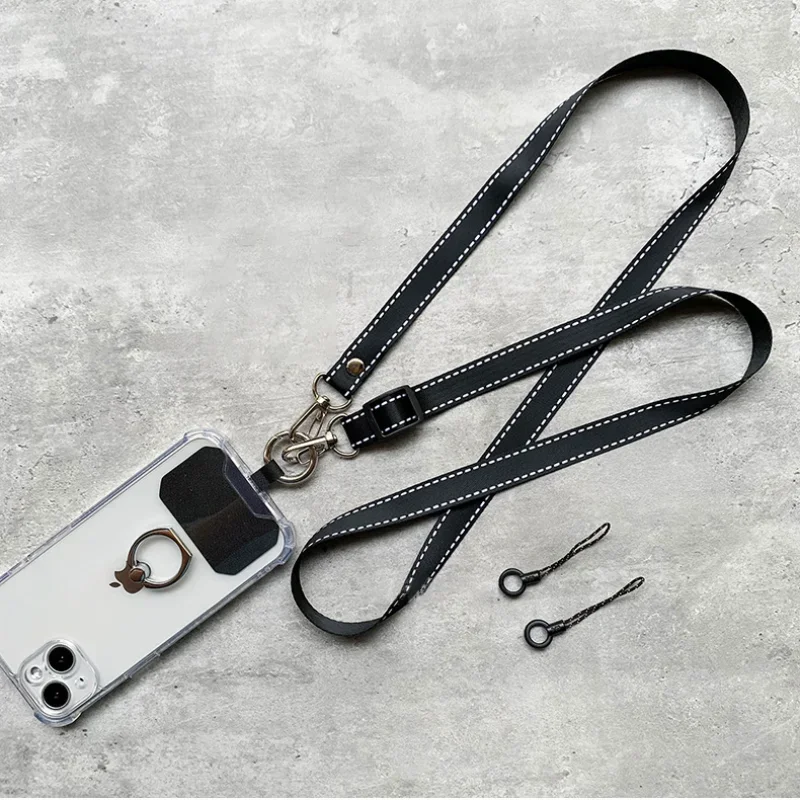 Simplicity Crossbody Cell Phone Lanyard Adjustable Hanging Neck Strap with Universal Clip Gasket Anti-lost Mobile Phone Lanyards