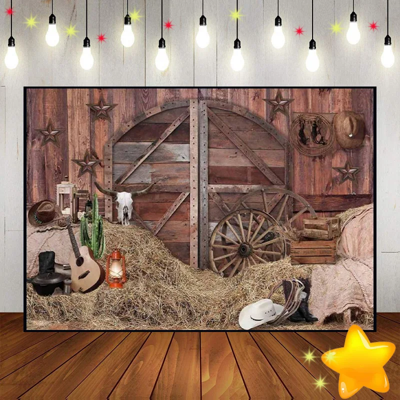 

Ковбойский фон для двери сарая, украшение на день рождения, баннер на заказ, вечерние фото, городские фотографии, фоны, фермерский дом, деревенский