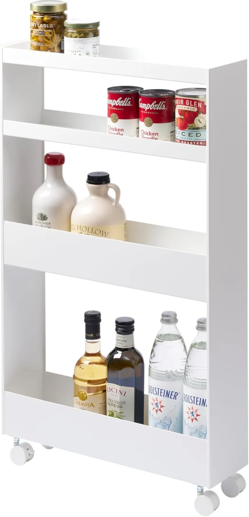 

4-Tier Rolling Storage Cart – Mobile Organizer for Kitchen Or Bathroom, 31.7" - Steel -