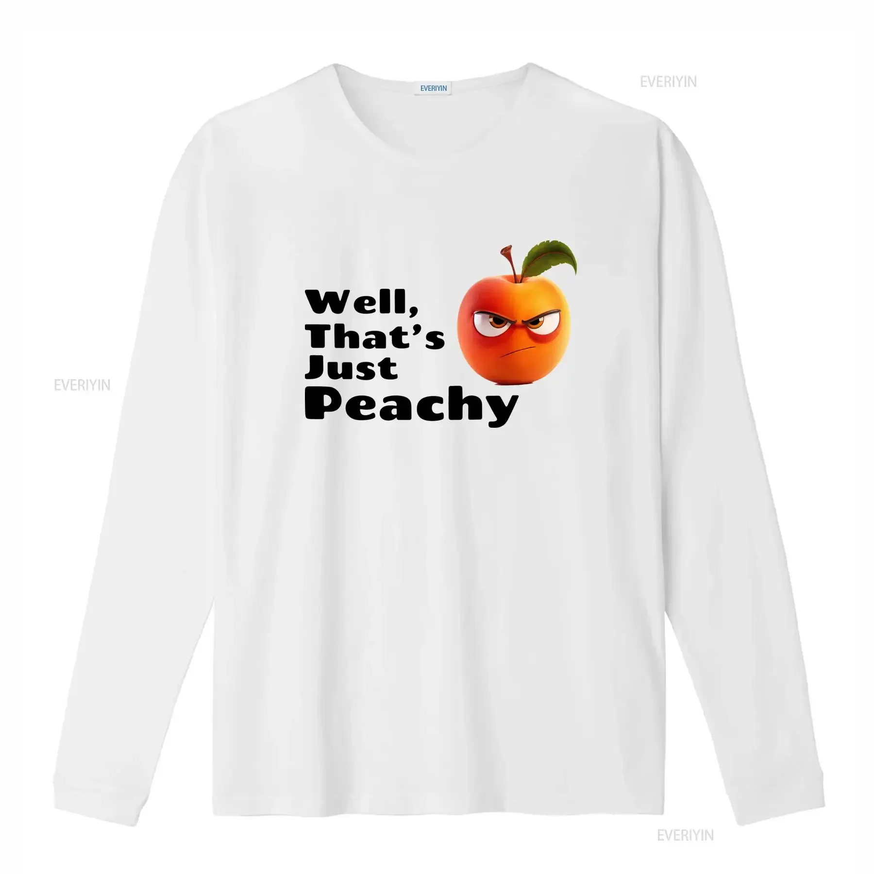 Funny Sarcasm Cute Just Peachy T Shirt with Angry Peach Design vintage Washed Breathable fashion Versatile graphic Slightly