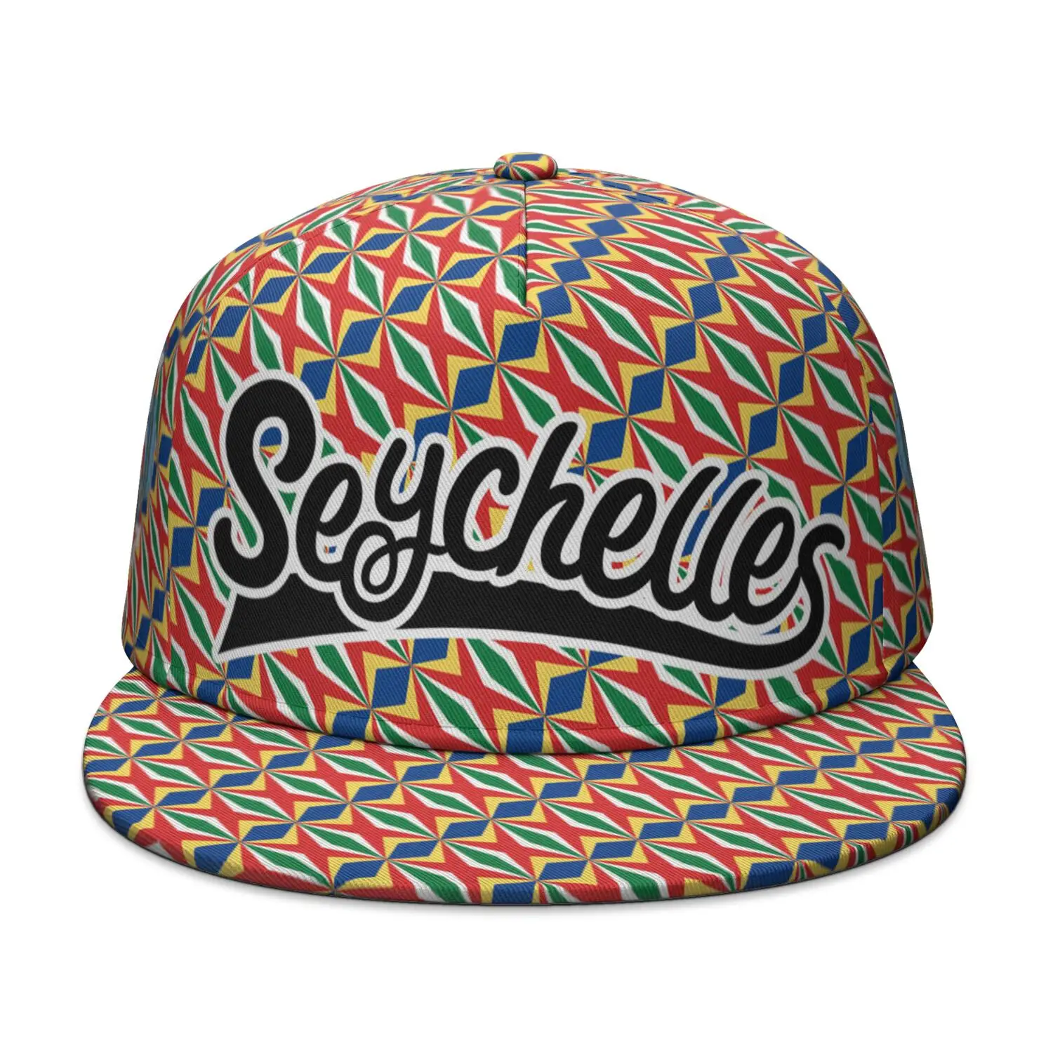 Seychelles Flat Brimmed Cap Custom Made Name Number Team Logo Hip-hop Hat Country Travel Sesel Banner Nation Latin Flag Headgear
