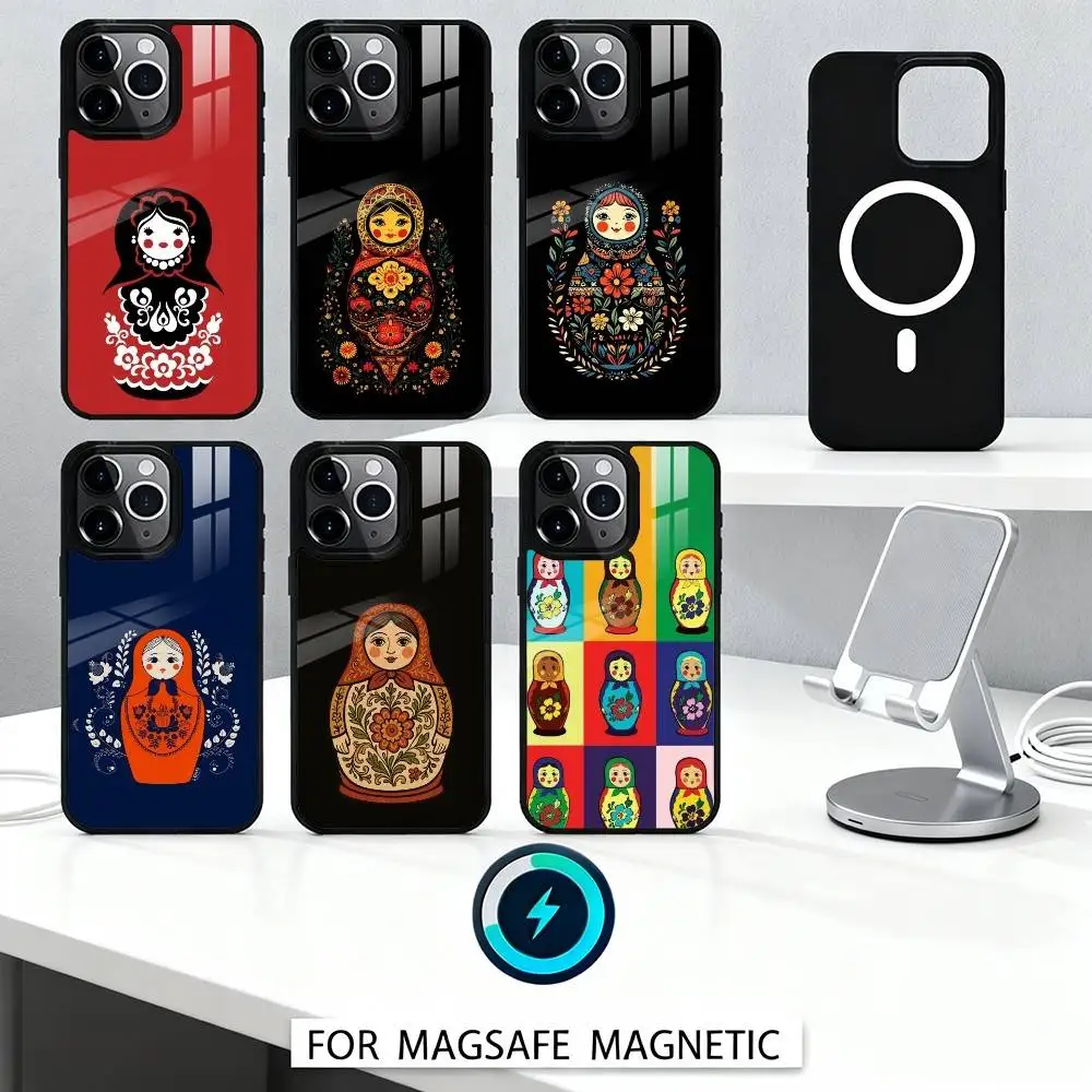 

Russian Art Matryoshka Phone Case For iPhone 17,16,15,14,13,12,Pro,Max For Magsafe Magnetic Wireless Charging