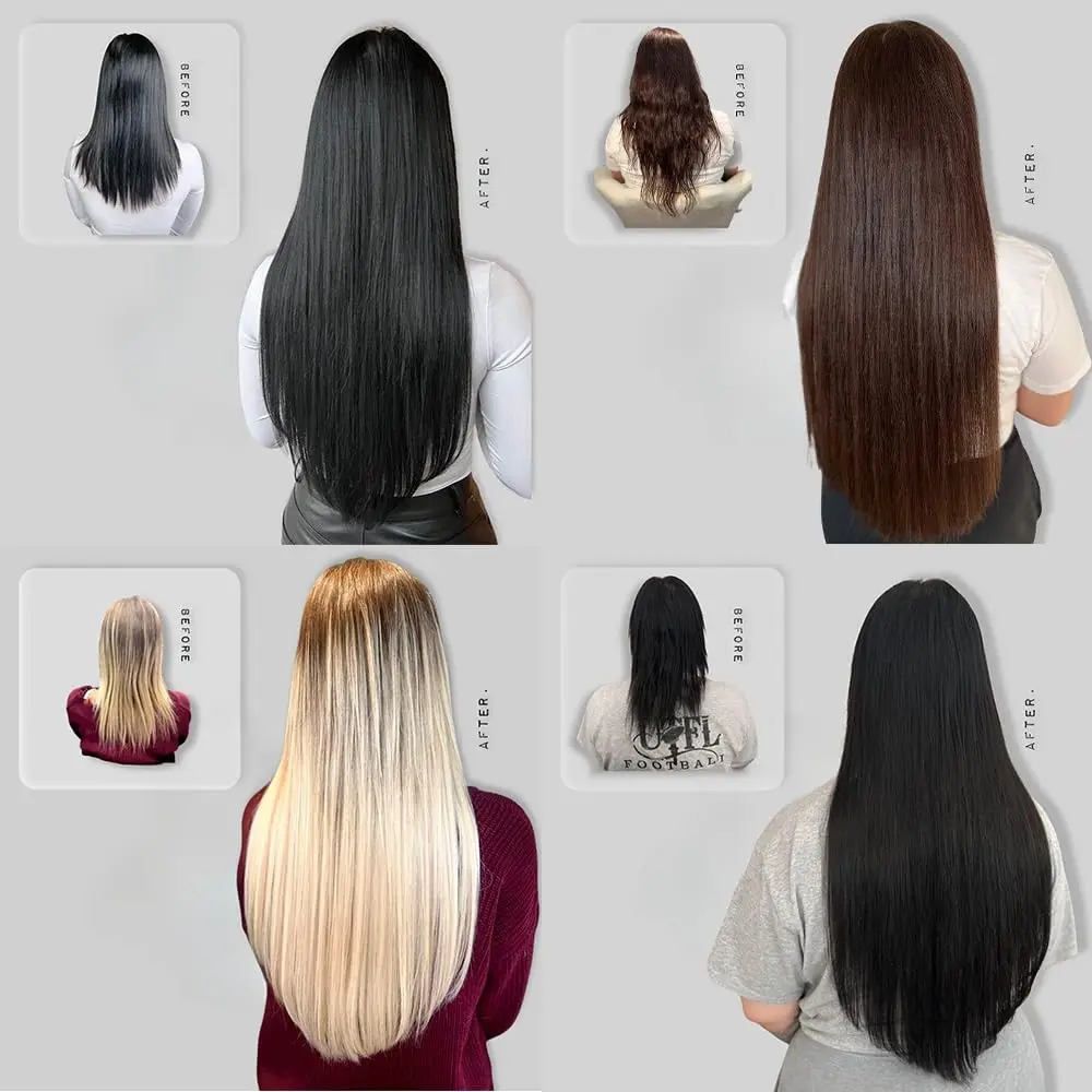 Clip in Hair Extensions Human Hair Invisible Seamless Clip in Human Hair Extensions 100% Real Brazilian Hair 7pcs 120g For Women