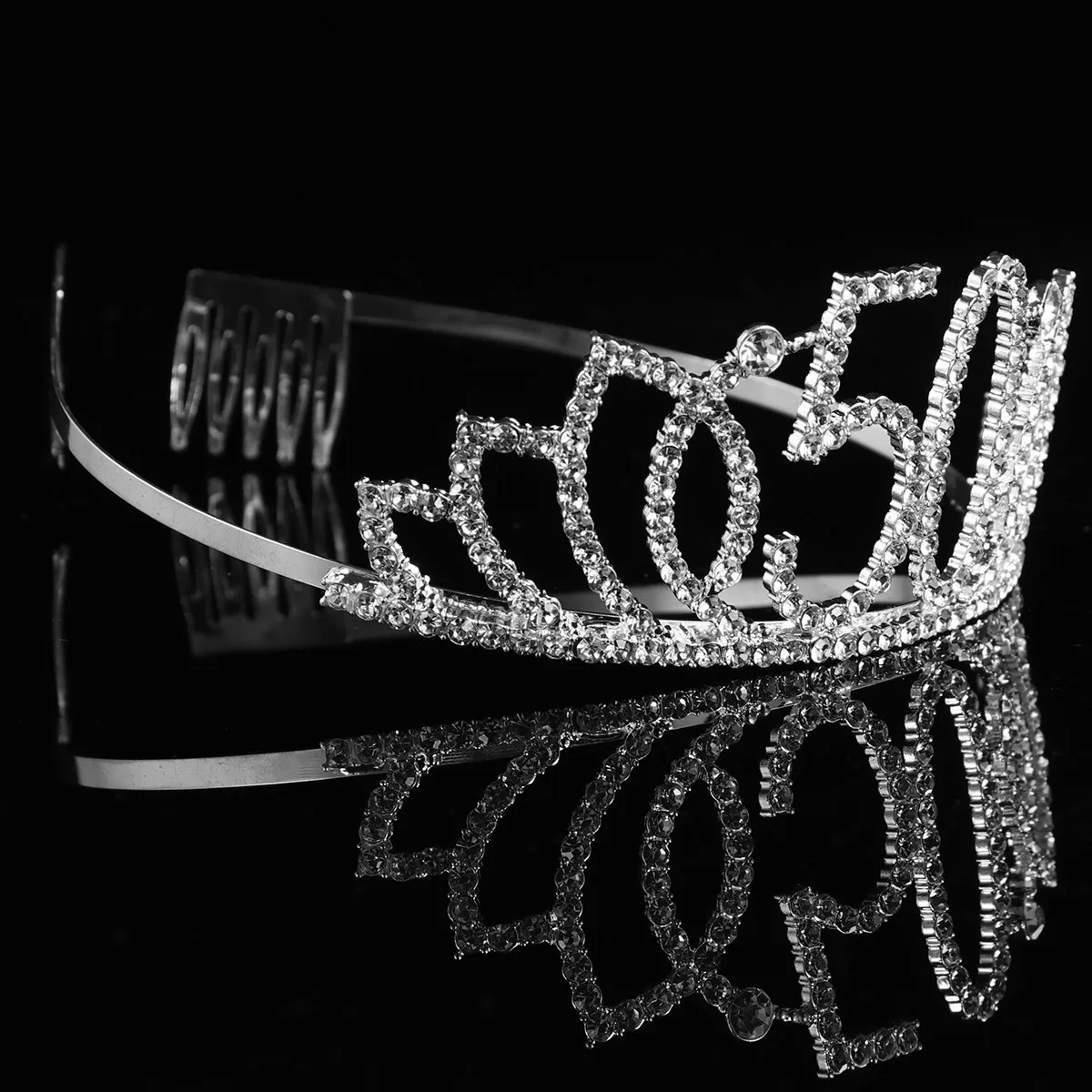 

Silver Number Crown Birthday Hair Accessories Elegant Headdress Headwear Cake Decoration for Women Number Crown