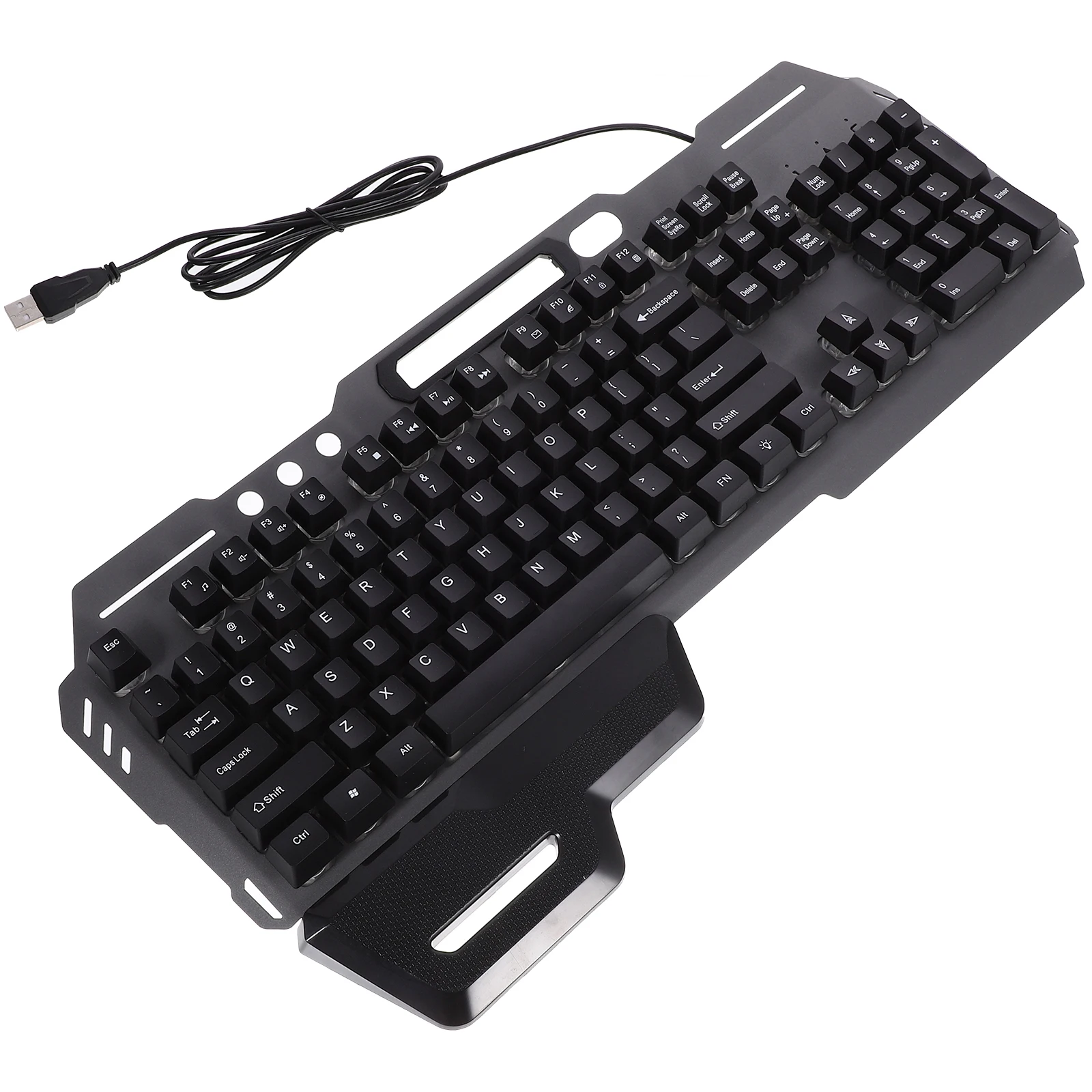

Wired Backlit Keyboard Sturdy Gaming Computer Long Lasting Ergonomic Abs Full Size LED Keys