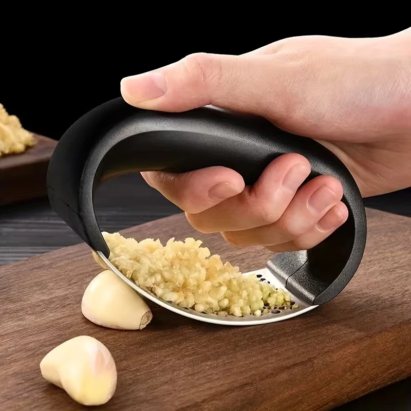 Garlic Crusher, Garlic Press Rocker, Stainless Steel Garlic Press, Garlic Chopper for Crush Garlic Kitchen Gadgets