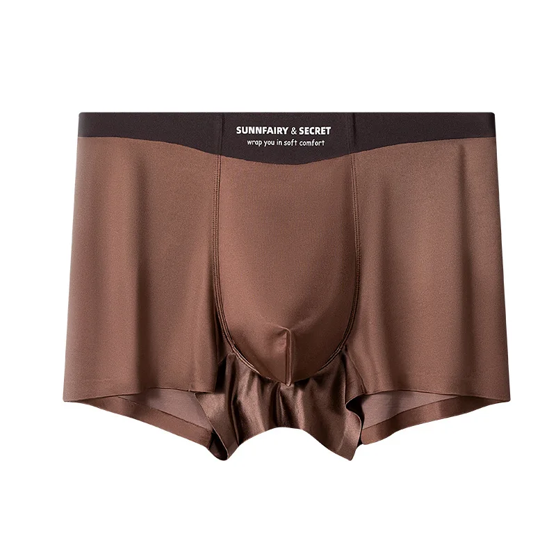 الرجال الحرير الساتان سراويل داخلية للرجال التبريد ملابس داخلية جيدة التهوية لينة منتصف الارتفاع جذوع للرياضي ارتداء اليومي أحجام M-3XL
