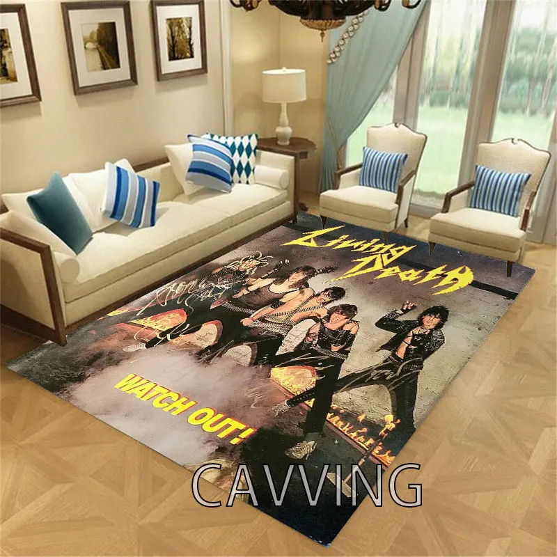 LIVING DEATH  Band  3D Print Carpet Flannel  Rugs Anti-slip Large Rug Carpet  Home Decoration for Living Room Bedroom Home Decor