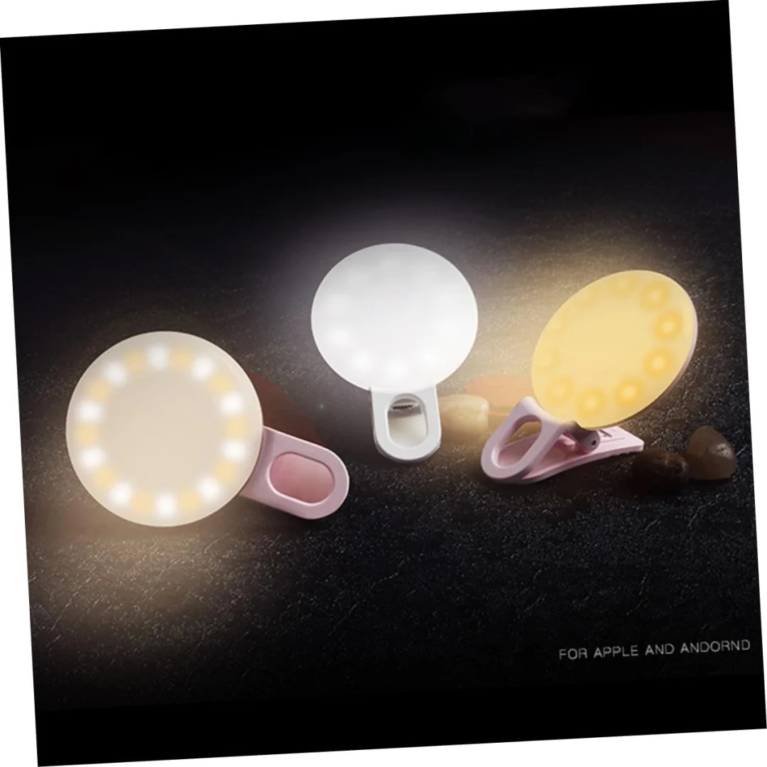 

Portable Clip-On Phone Light, Rechargeable LED Ring Light, Mini Selfie Fill Light for Makeup & Vlogging