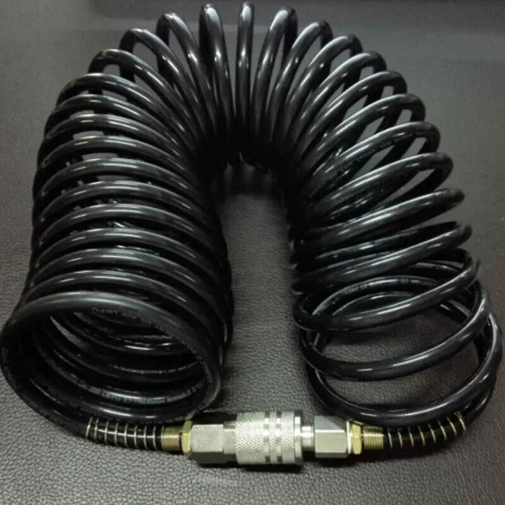 Telescopic PE Hose 7.5M Pneumatic Adapter Quick Coupler Inflating Coil Air Hose Compressor US Male And Female Quick Connector