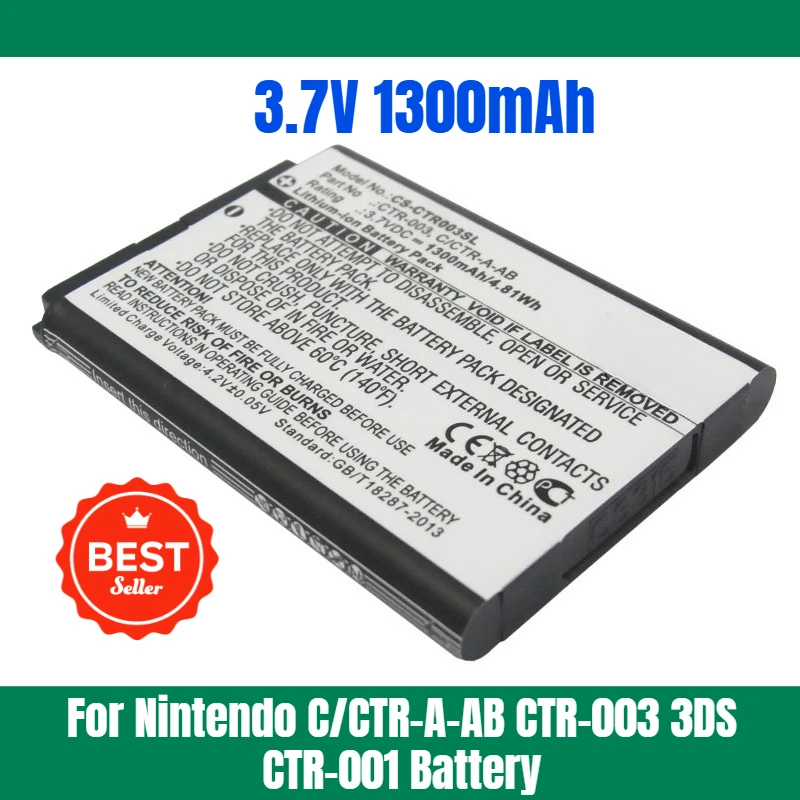

3.7V 1300mAh for Nintendo C/CTR-A-AB CTR-003 3DS CTR-001 Battery
