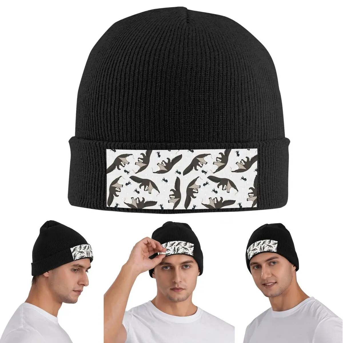 

Гигантские муравьи и муравьи с узором по всей поверхности, теплая вязаная шапка, зимняя вязаная шапка, шапка Skullies, шапки в стиле хип-хоп для унисекс