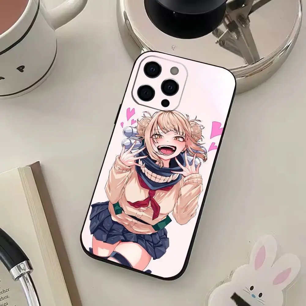 Custodia per telefono Anime Himiko Toga per iPhone17,16,15,14,13,12,11 Plus,Pro Max Cover nera morbida