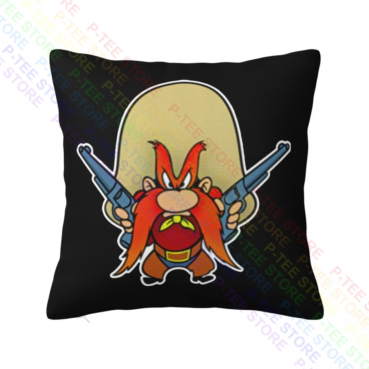 Warm Yosemite Sam Cowboy 49Er Pistol Shooting Revolvers Cartoon Wild We Throw Pillow Cover Pillowcase Soft Skin