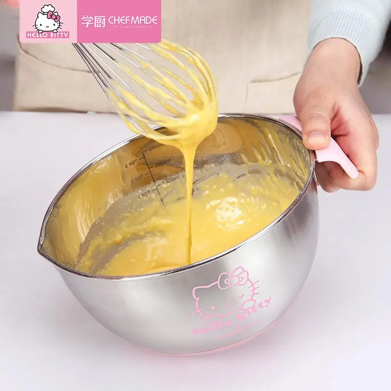 Hello Kitty Egg Beating Basin Sanrio Baking Gloves Anime Child Kit Baking Set Silica Gel Cake Mold Baking Tool Wholesale