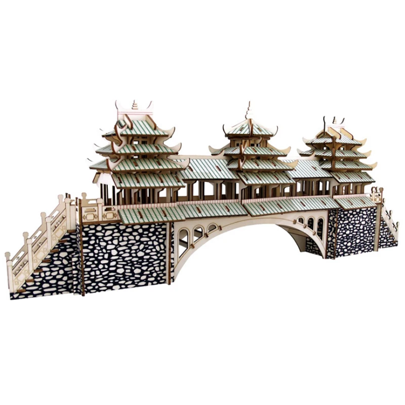 子供のための3D木製パズルゲーム,タワー,ドライバー,ブリッジ,ビルディングモデル,教育玩具,DIY,子供の誕生日プレゼント