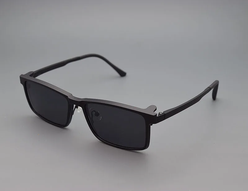 Vollformat Herren brille Nachtsicht brille Magnet Klapp clip auf Sonnenbrille Myopie Strahlung polarisierter UV-Schutz 57 Mehrfarbiger Clip, ultraleichte und bequeme, UV-beständige Sonnenbrille, quadratische Brille für – Detail 11