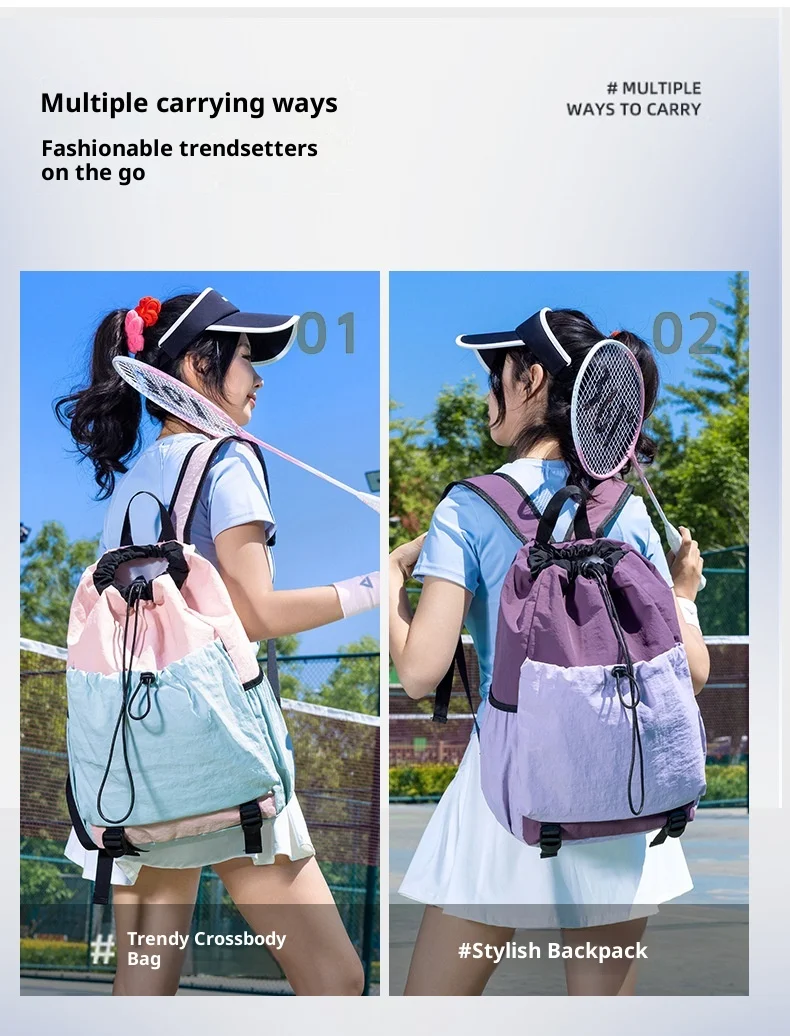 حقيبة ظهر رياضية خفيفة الوزن عصرية، حقيبة يد متعددة الوظائف من النايلون المقاوم للماء، حقيبة كتف مفردة/مزدوجة قابلة للتحويل