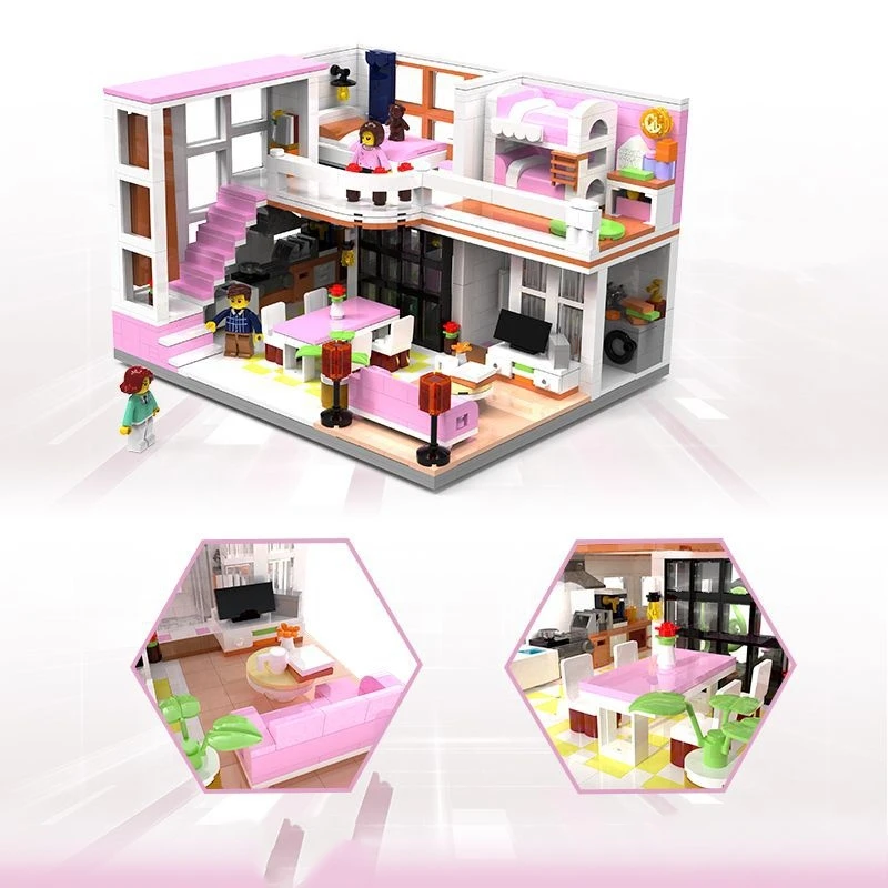 Mini Klein Deeltje Stad Straat Uitzicht Model Woonkamer En Slaapkamer Bouwstenen Set Diy Figuur Model Voor Kinderen Kerstcadeaus