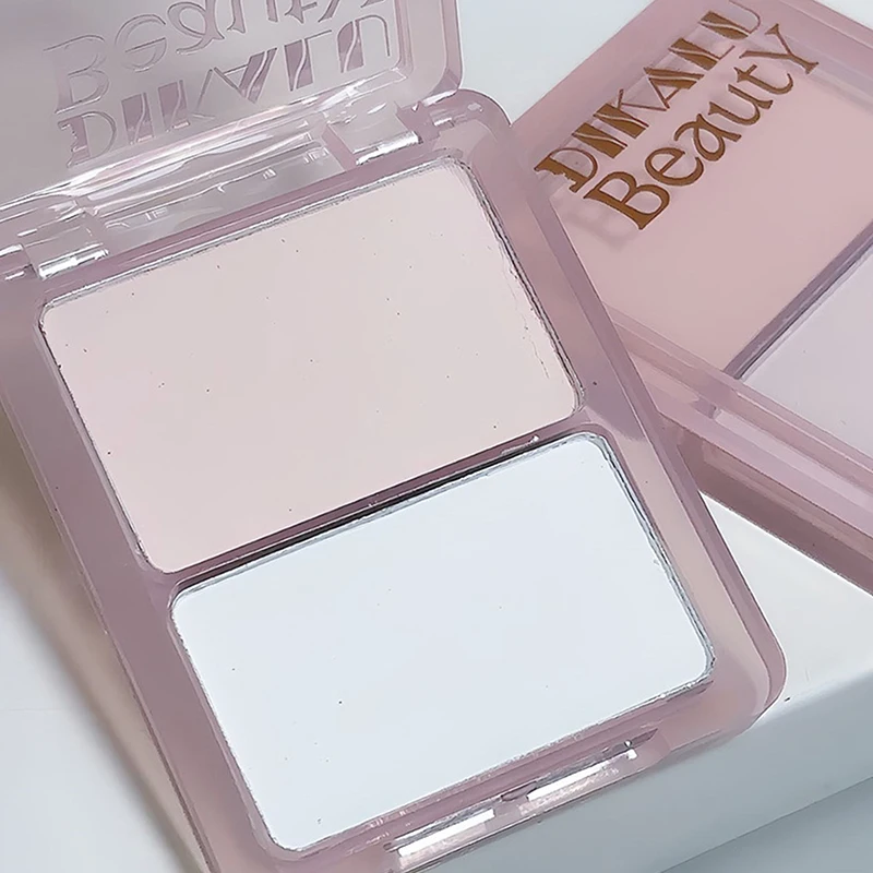 DIKALU Palette di contorni bicolore Evidenziatore bianco opaco Grigio Marrone Ombra per il naso Bronzer per il viso Illumina il trucco in polvere