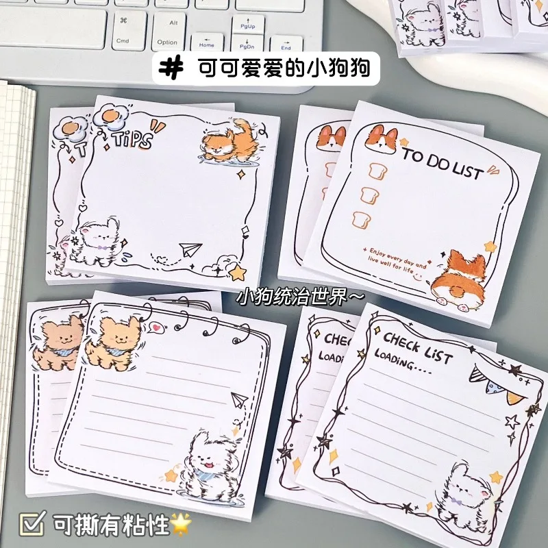Cartoon Dog Series Notes Ins Style High Value Simple Creativity Strong Sticky Note for Students   Journal Supplies Note Pad