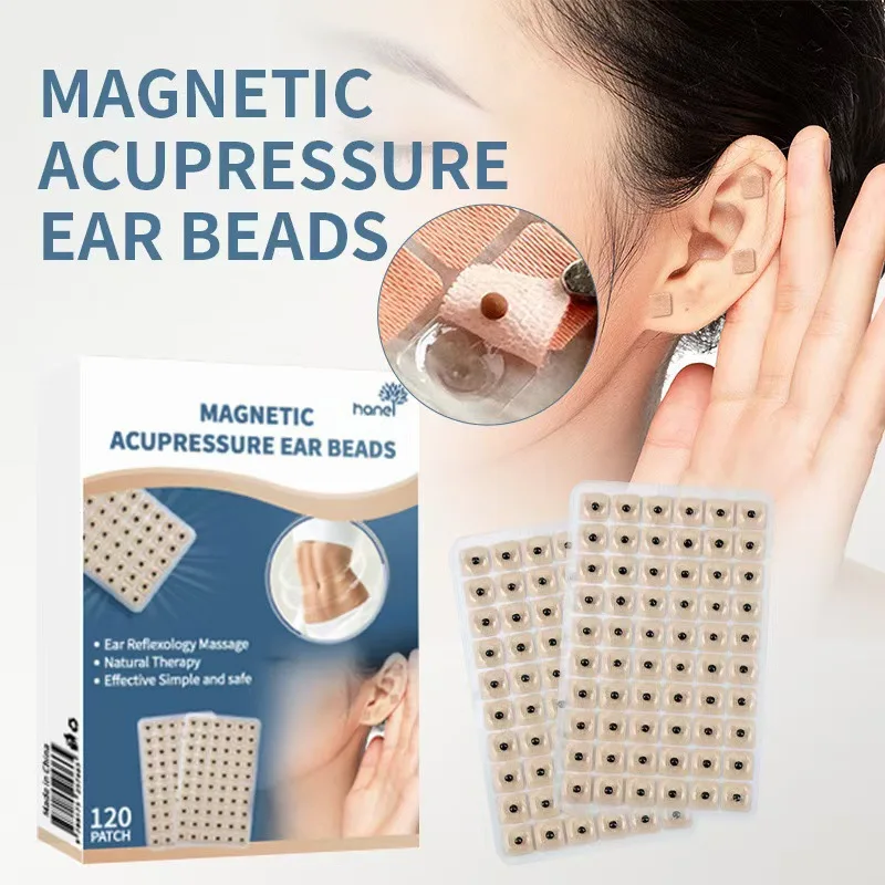 120pcs 보청기 Ear Seeds Acupunctures Kit 120pcs Magnetic Beads Therapys Auricular Ear Auriculotherapy Acupunctures Therapys Ear 귀청소