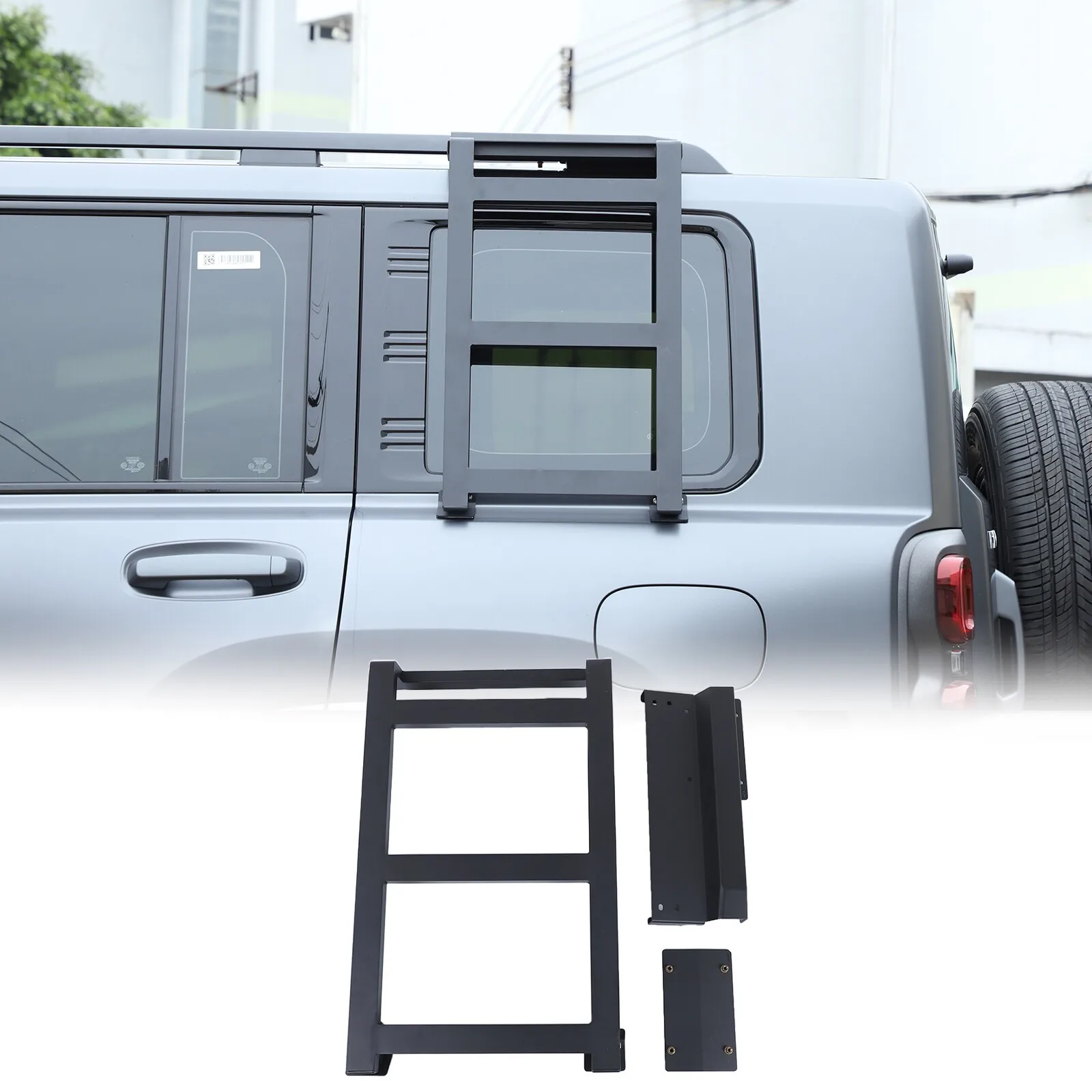 

1PCS Carbon Steel Car Exterior Window Ladder Foot Step Rack Accessories Rack Kit For Haval H9 2024-2026