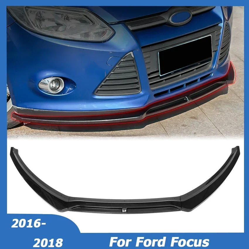 For Ford Focus 2012-2016 2017 2018 Front Bumper Lip Spoiler Side Lower Splitter Body Kit Guard Deflector Protect Car Accessories